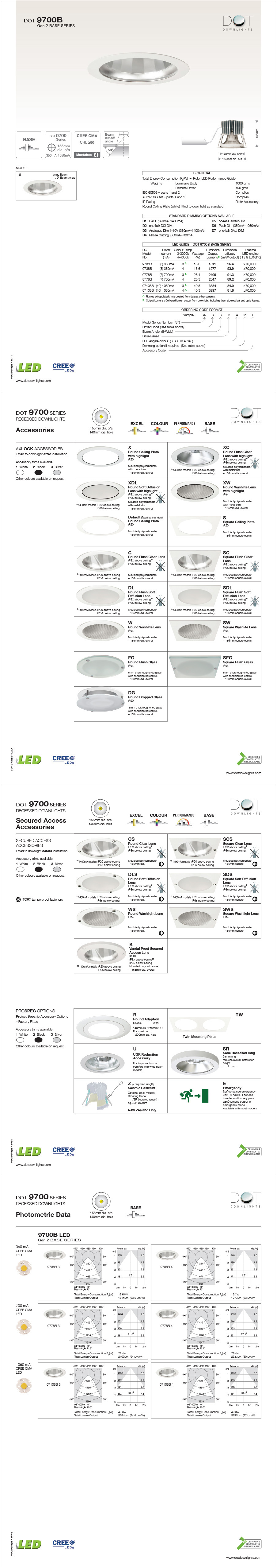 DOT 9700C LED Downlight Data Sheet