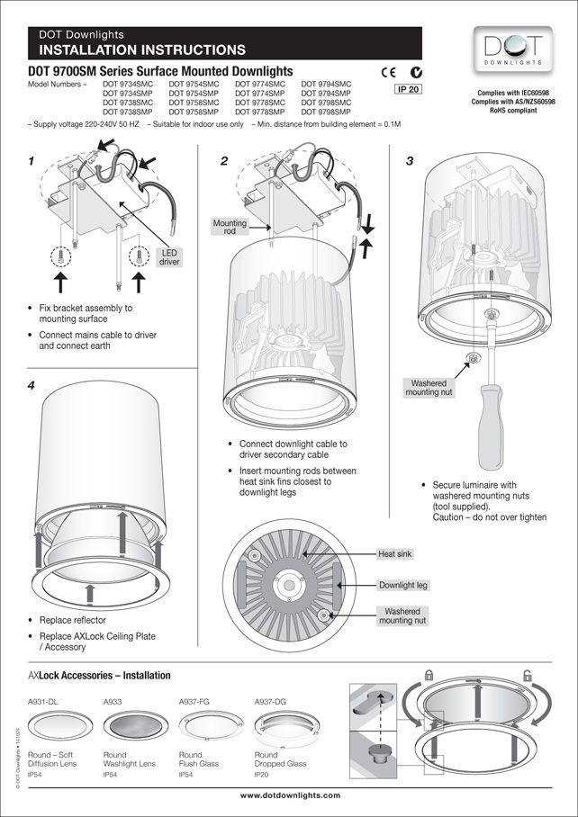 DOT Downlight Installation Instructions