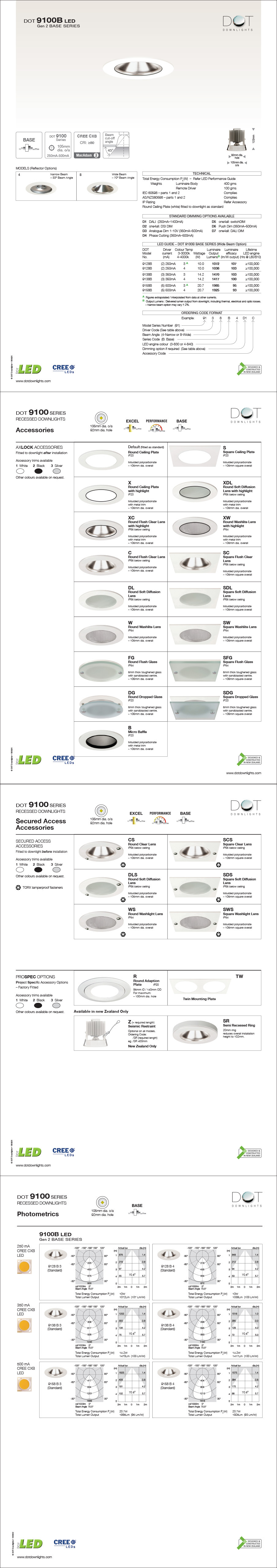 DOT 9100B LED Downlight Data Sheet